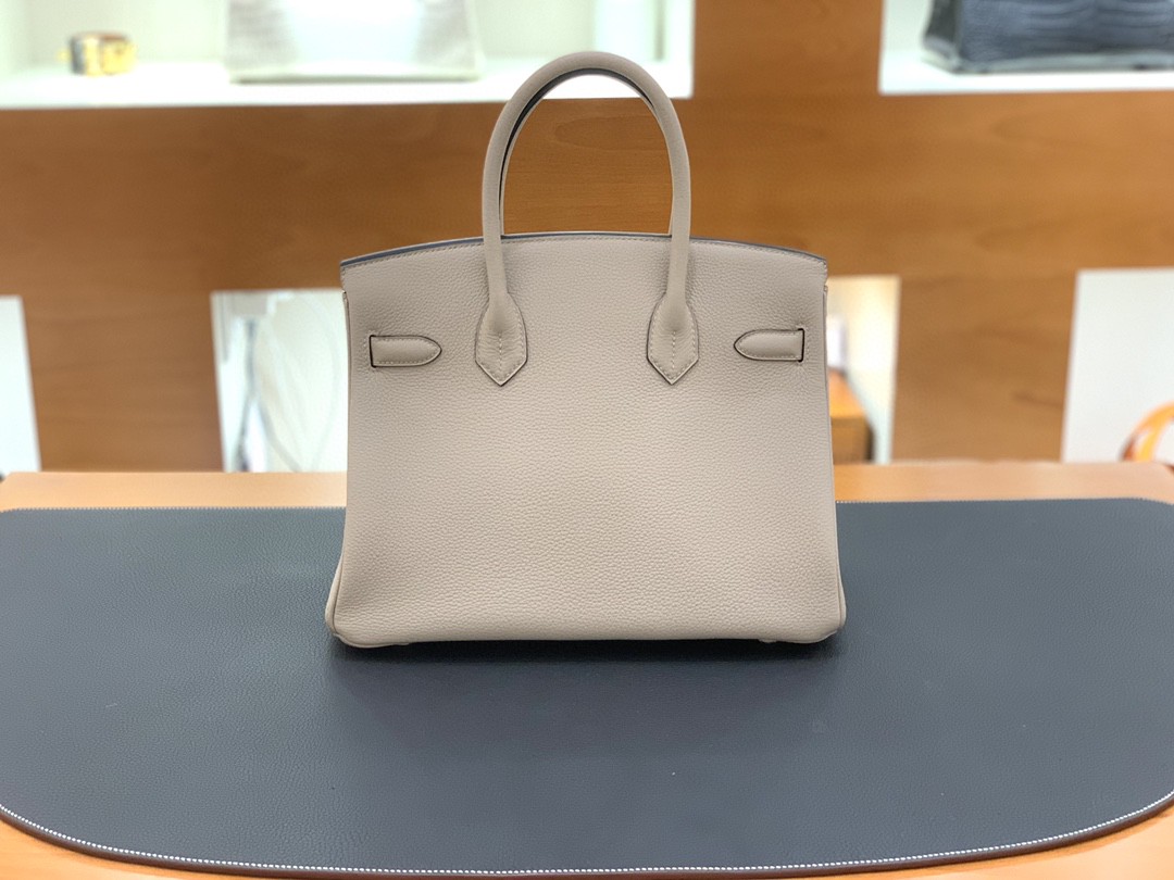 Hermès（爱马仕）Birkin 铂金包 togo皮 斑鸠灰 金扣 30cm