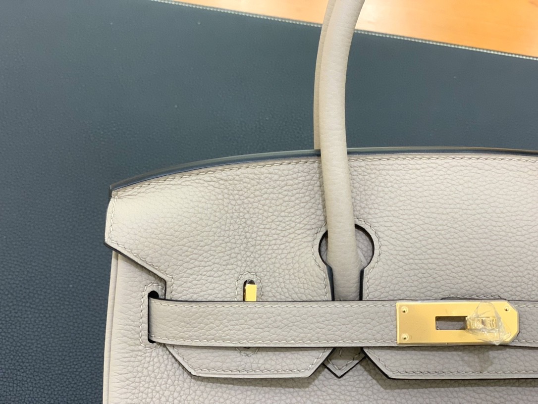 Hermès（爱马仕）Birkin 铂金包 togo皮 斑鸠灰 金扣 30cm
