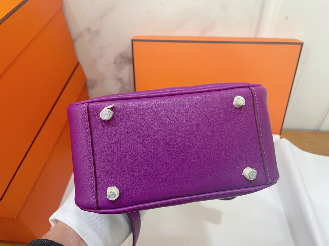 Hermès（爱马仕）Mini lindy 迷你琳迪 Swift P9 海葵紫 银扣 20cm