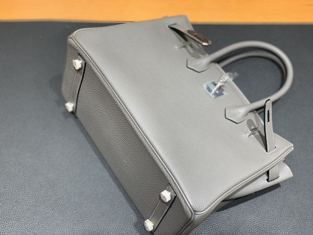 Hermès（爱马仕）Birkin 铂金包 togo皮 锡器灰 银扣 30cm