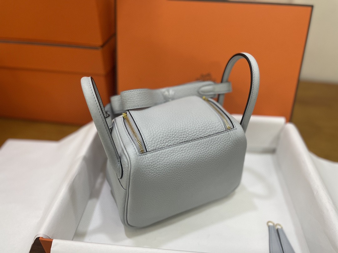 Hermès（爱马仕）Mini lindy 迷你琳迪 TC皮 T0 圣杯蓝 金扣 20cm