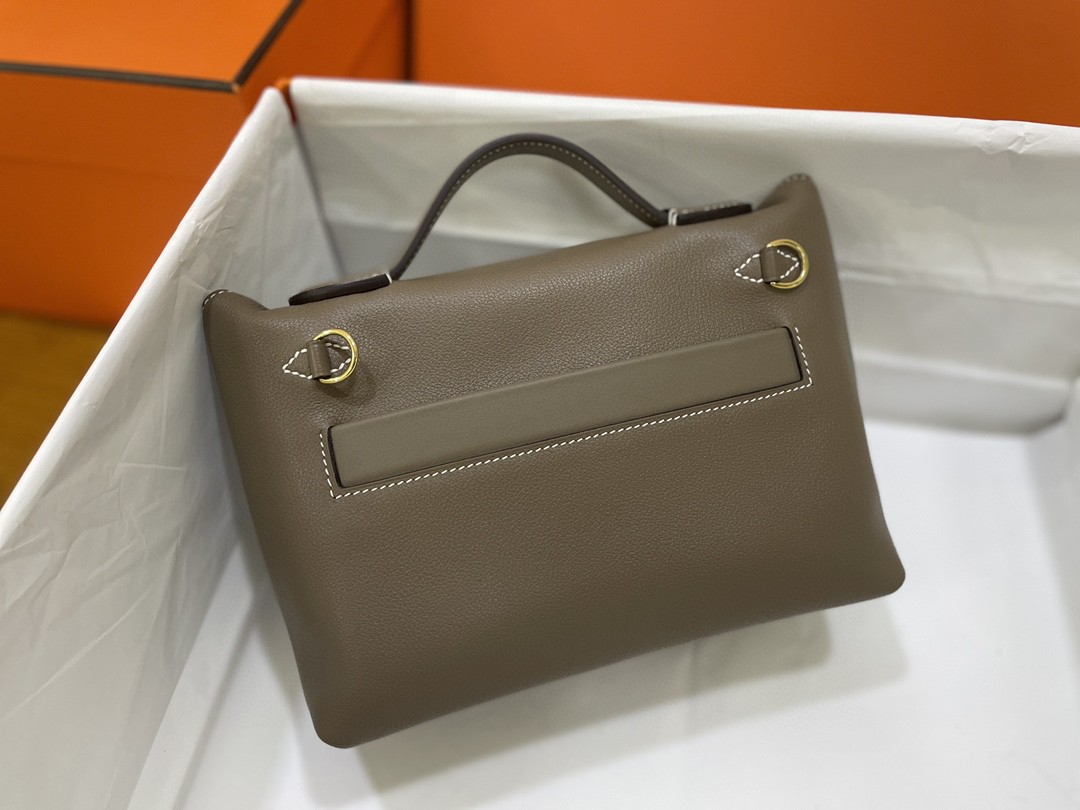 Hermès（爱马仕）mini 2424 ever color 拼 swift皮 大象灰 金扣 21cm