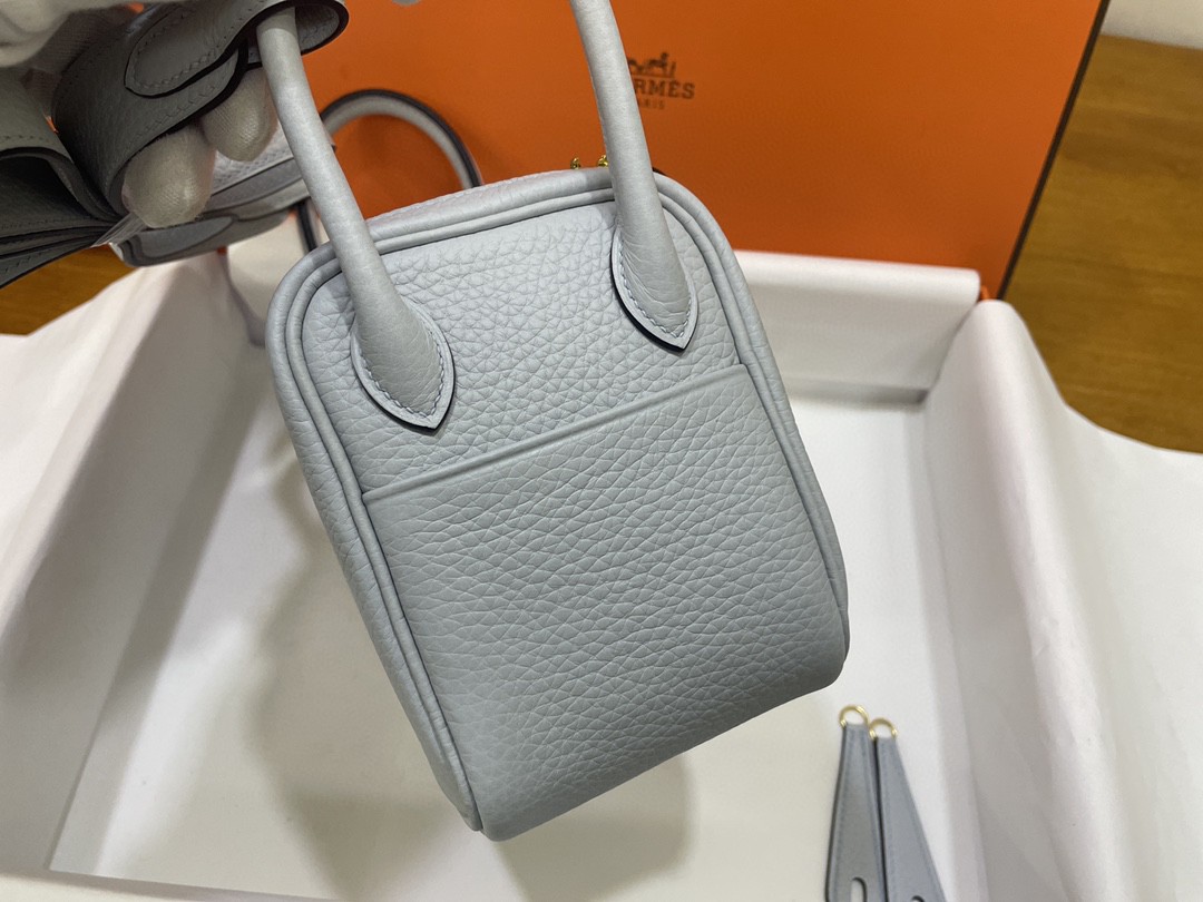 Hermès（爱马仕）Mini lindy 迷你琳迪 TC皮 T0 圣杯蓝 金扣 20cm