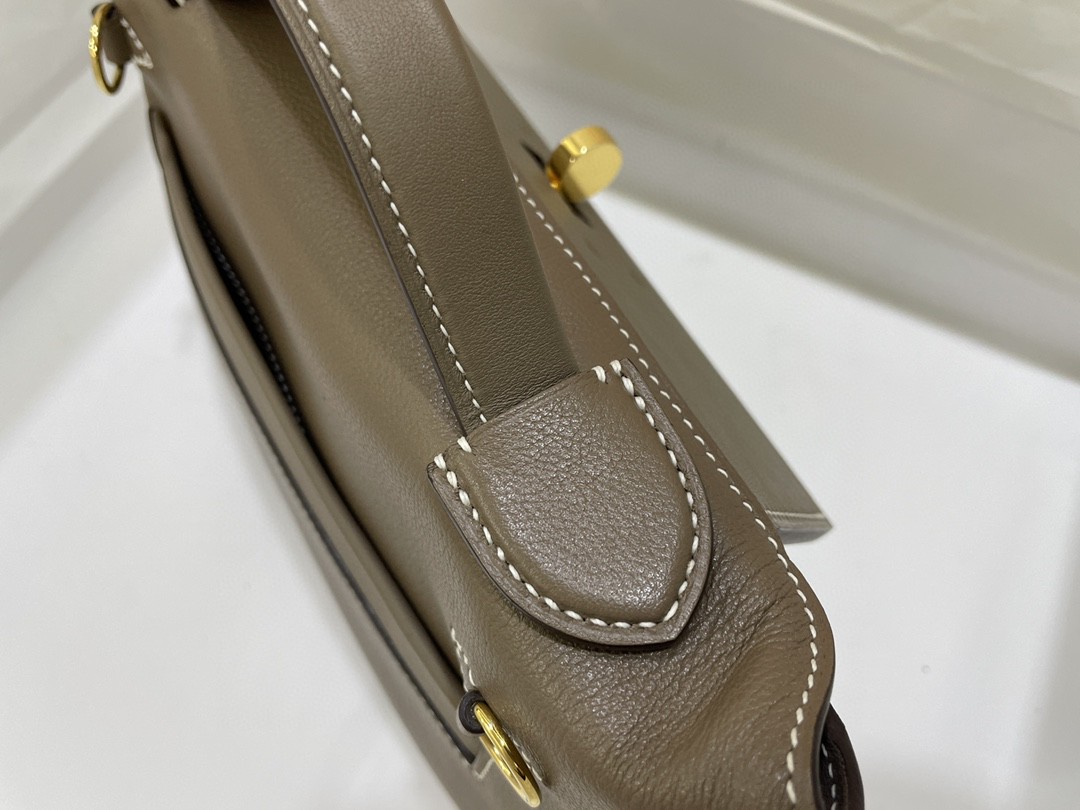 Hermès（爱马仕）mini 2424 ever color 拼 swift皮 大象灰 金扣 21cm