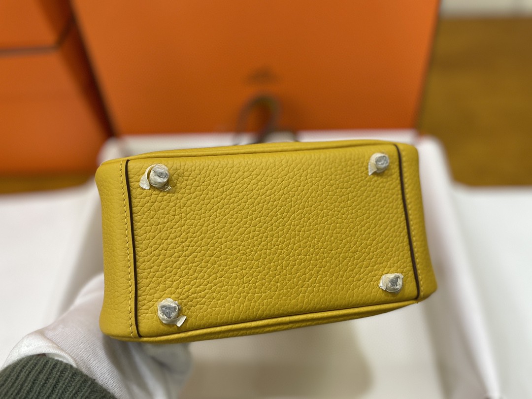 Hermès（爱马仕）Mini lindy 迷你琳迪 TC 9D 琥珀黄 银扣 20cm