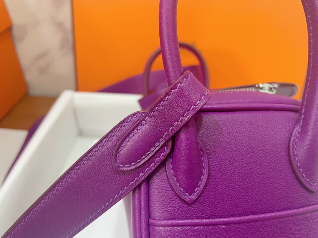 Hermès（爱马仕）Mini lindy 迷你琳迪 Swift P9 海葵紫 银扣 20cm