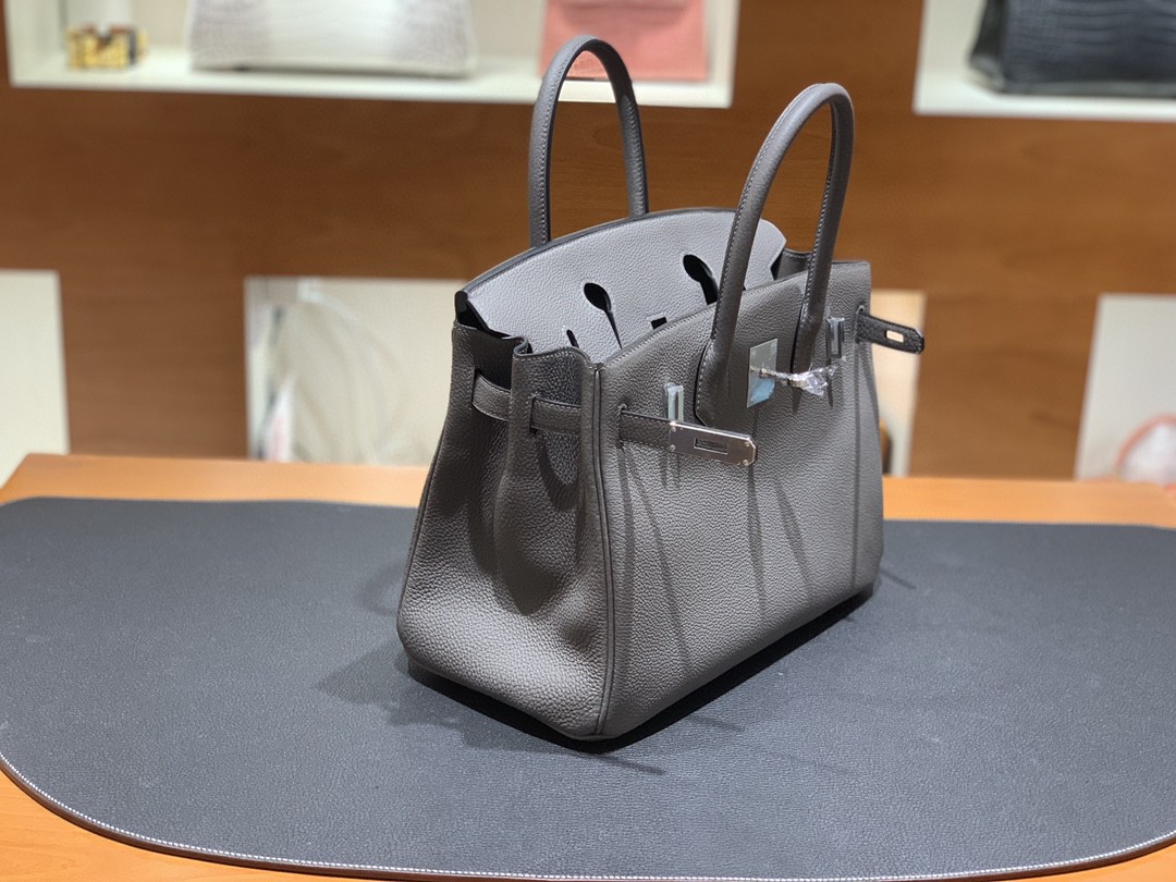 Hermès（爱马仕）Birkin 铂金包 togo皮 锡器灰 银扣 30cm