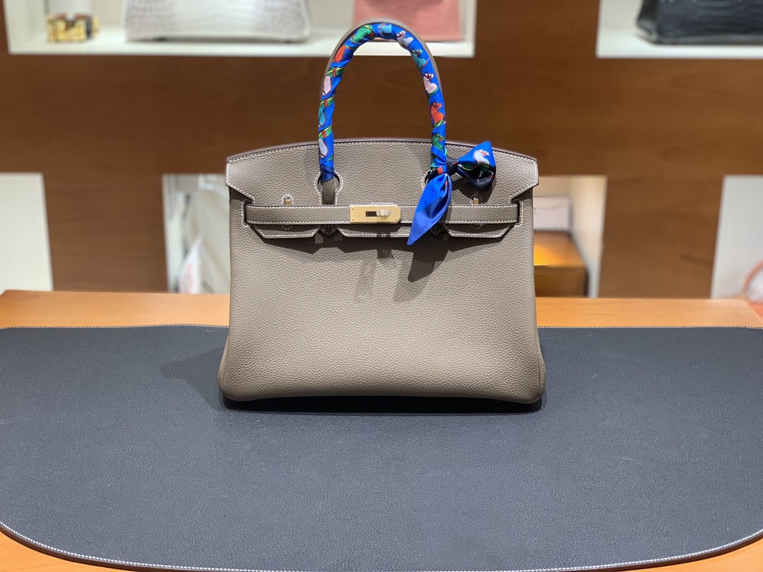 Hermès（爱马仕）Birkin 铂金包 togo皮 大象灰 金扣 30cm