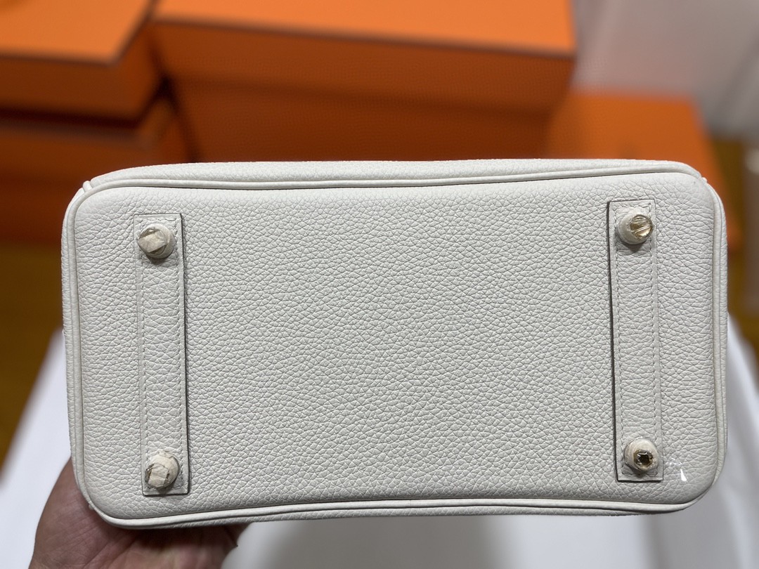 Hermès（爱马仕）Birkin 铂金包 togo 8L 冰川白 金扣 25cm