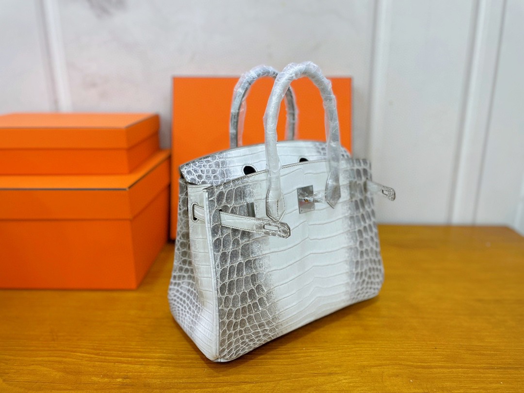 Hermès（爱马仕）Birkin 铂金包 尼罗鳄 喜马拉雅 银扣 30cm