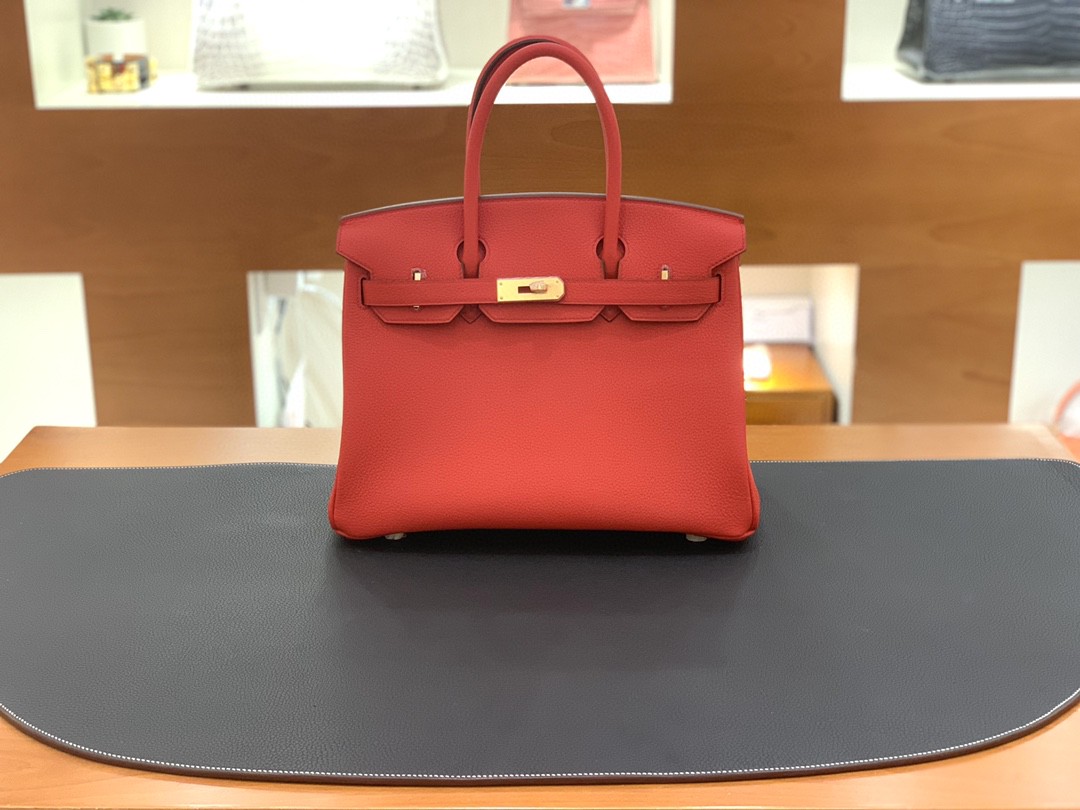 Hermès（爱马仕）Birkin 铂金包 togo皮 S5 番茄红 金扣 30cm