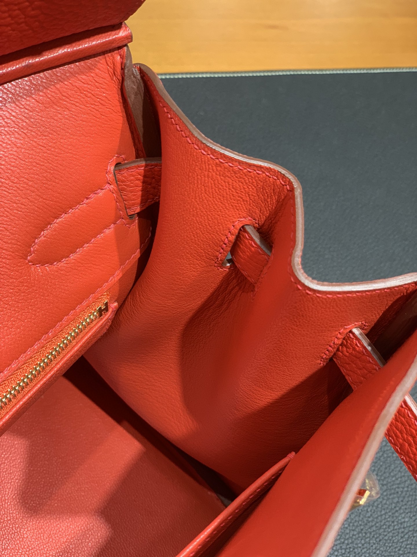 Hermès（爱马仕）Birkin 铂金包 togo皮 S5 番茄红 金扣 30cm