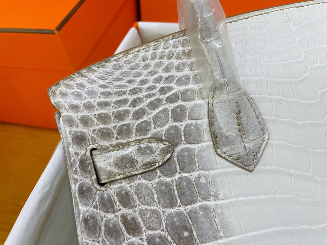 Hermès（爱马仕）Birkin 铂金包 尼罗鳄 喜马拉雅 银扣 30cm