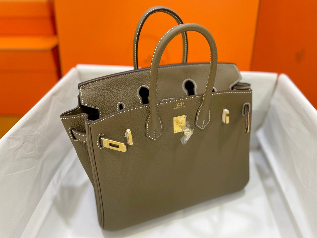 Hermès（爱马仕）Birkin 铂金包 togo皮 大象灰 金扣 25cm