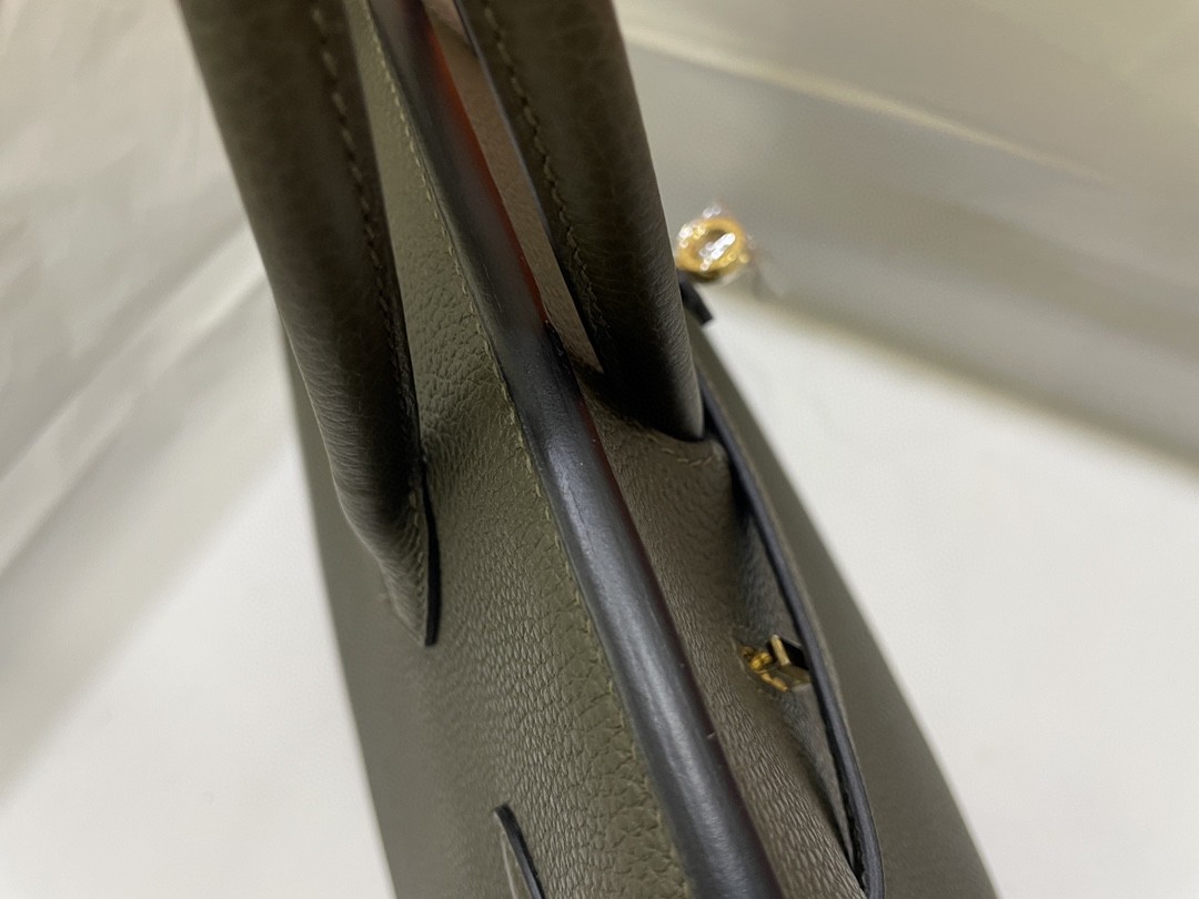 Hermès（爱马仕）Birkin 铂金包 togo CC63 灰绿色 金扣 25cm