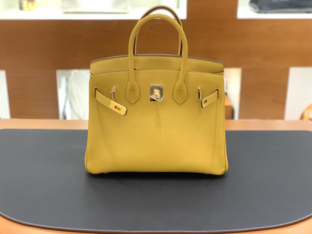 Hermès（爱马仕）Birkin 铂金包 togo皮 琥珀黄 金扣 30cm
