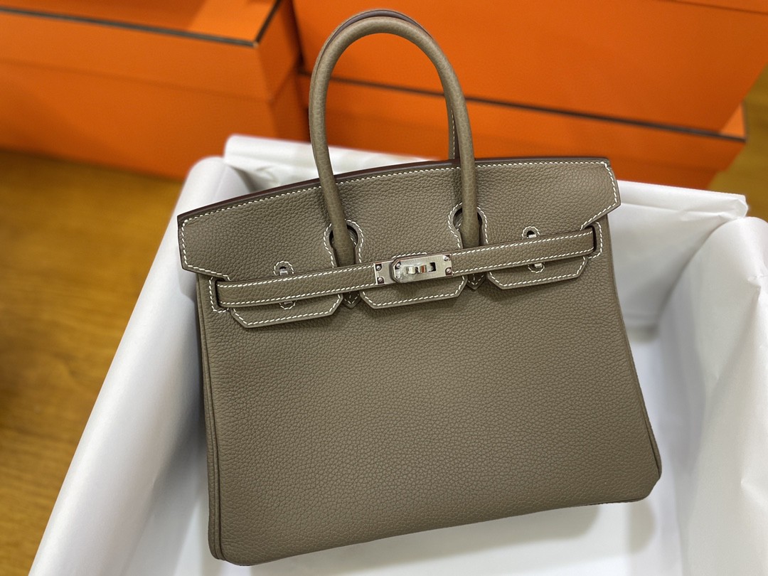 Hermès（爱马仕）Birkin 铂金包 togo 大象灰 银扣 25cm