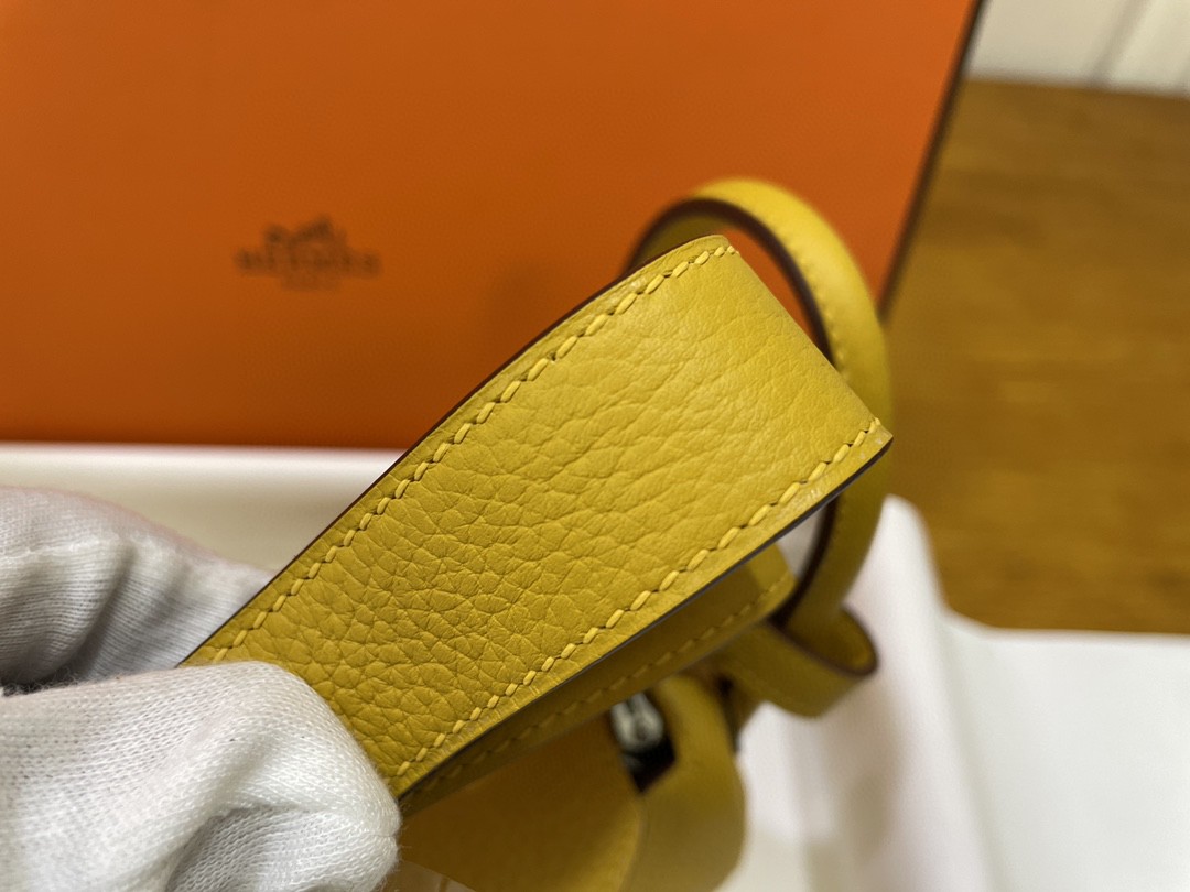Hermès（爱马仕）Mini lindy 迷你琳迪 TC 9D 琥珀黄 银扣 20cm