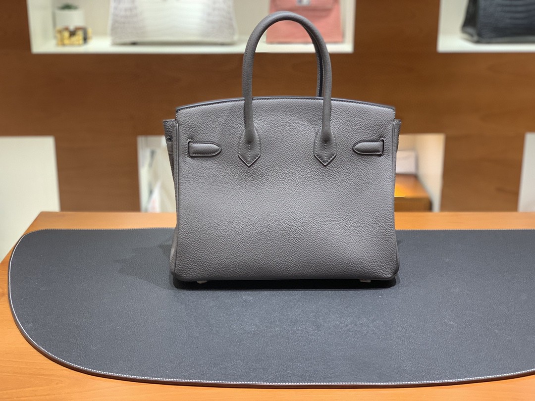 Hermès（爱马仕）Birkin 铂金包 togo皮 锡器灰 银扣 30cm