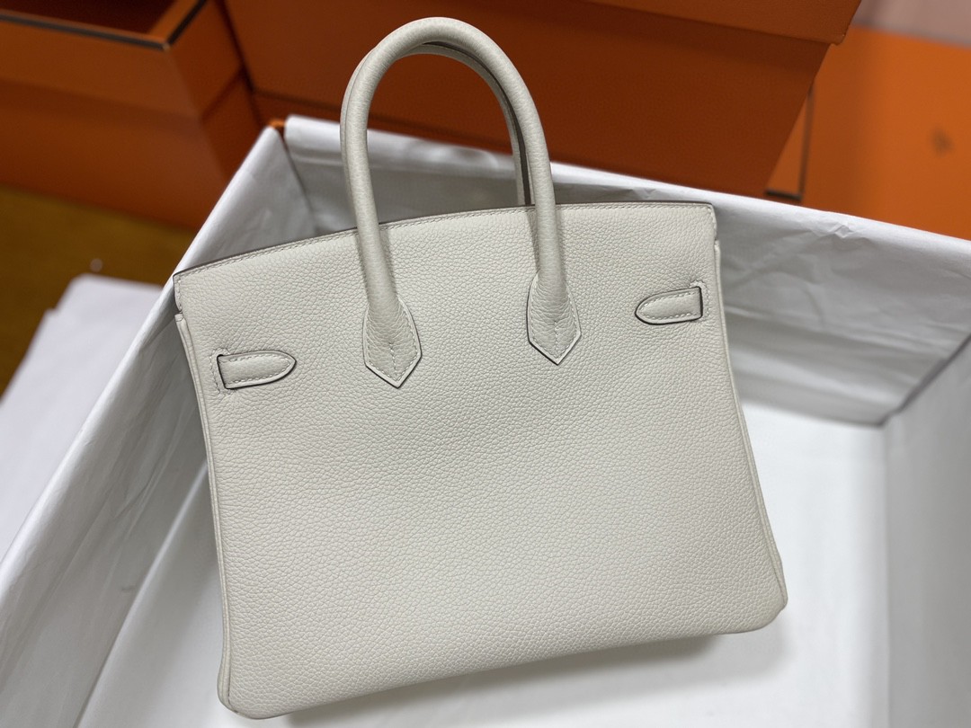 Hermès（爱马仕）Birkin 铂金包 togo 8L 冰川白 金扣 25cm
