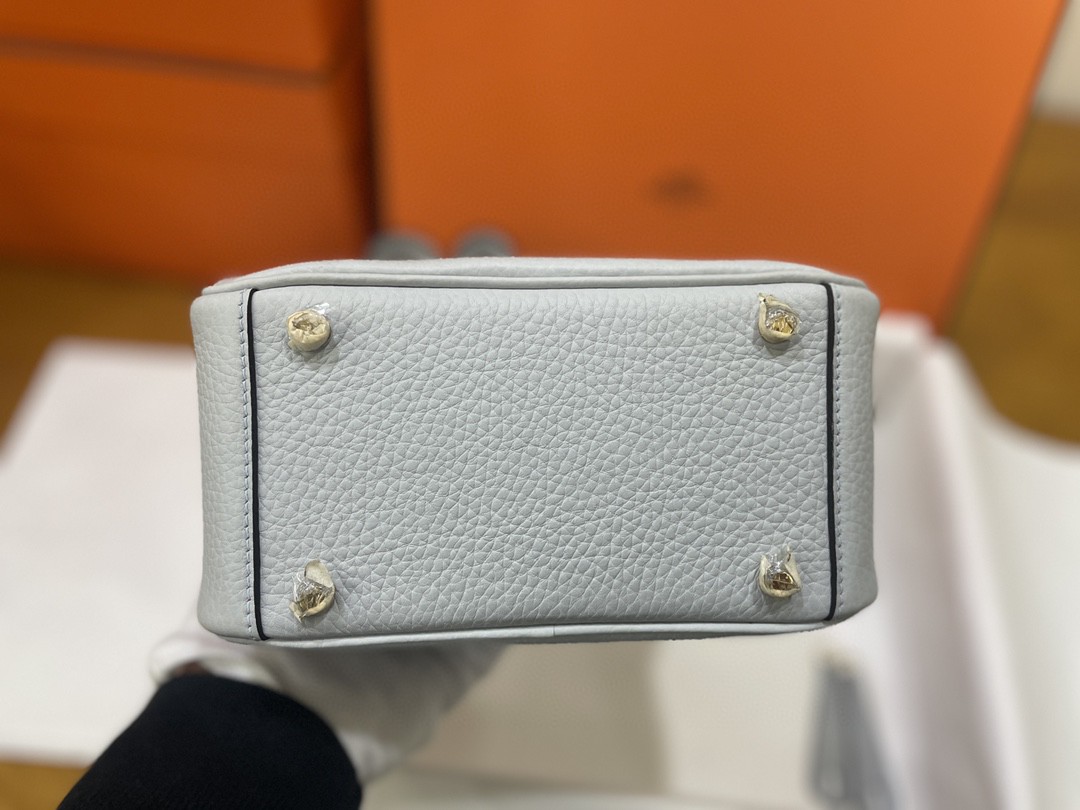Hermès（爱马仕）Mini lindy 迷你琳迪 TC皮 T0 圣杯蓝 金扣 20cm