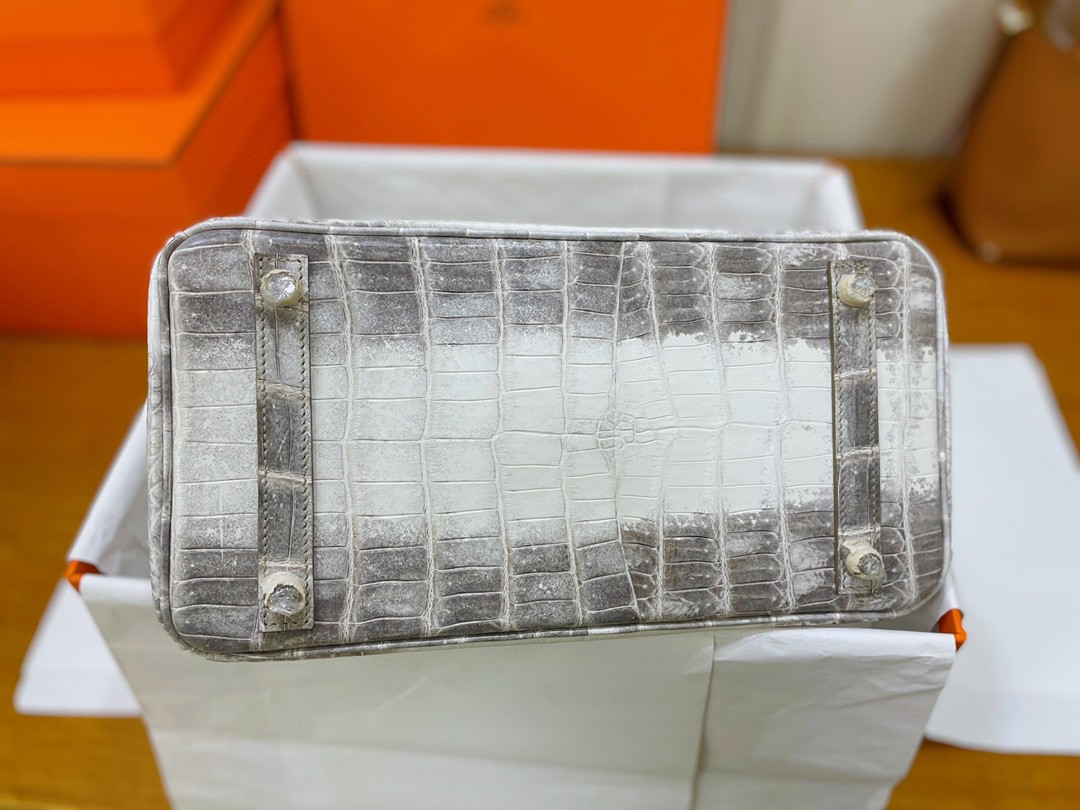 Hermès（爱马仕）Birkin 铂金包 尼罗鳄 喜马拉雅 银扣 30cm