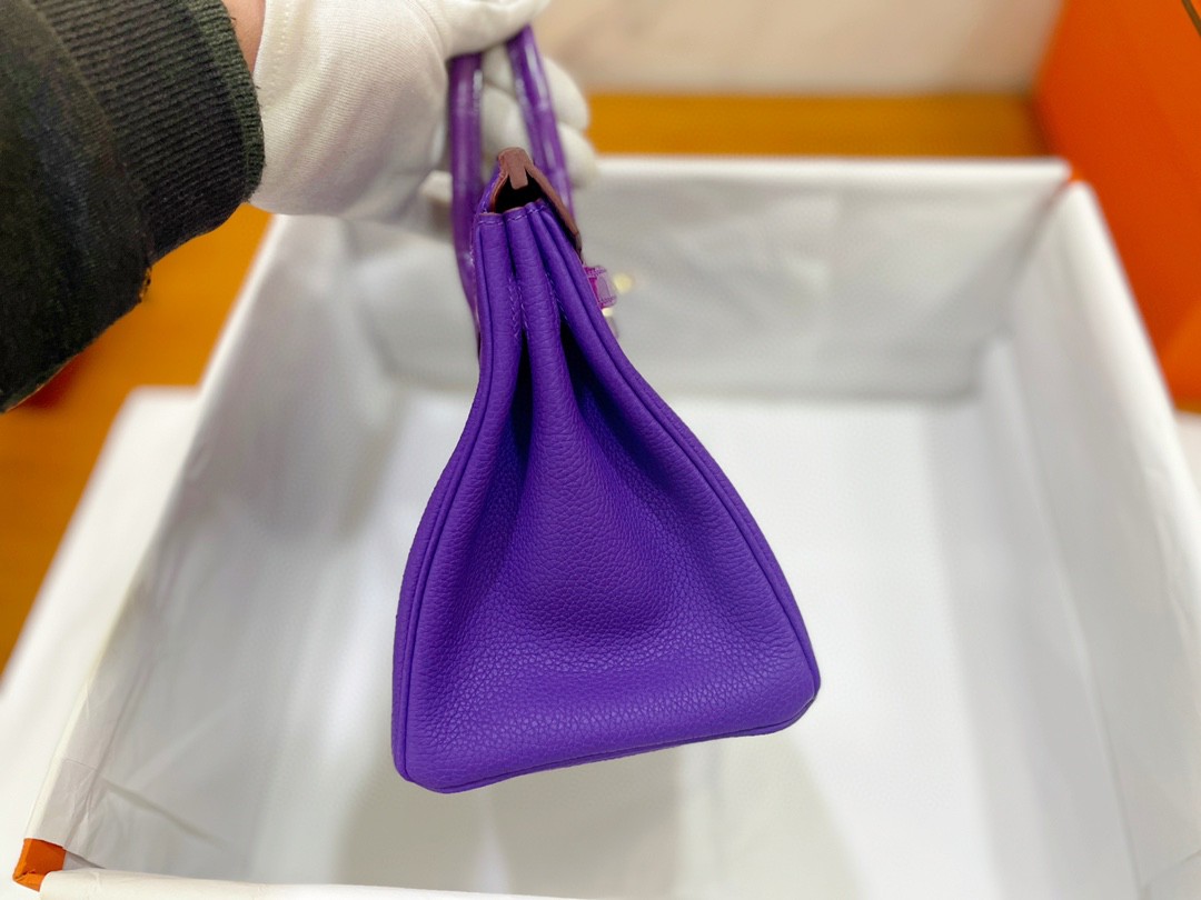 Hermès（爱马仕）Birkin touch 亮面鳄鱼 9W 梦幻紫 金扣 25cm