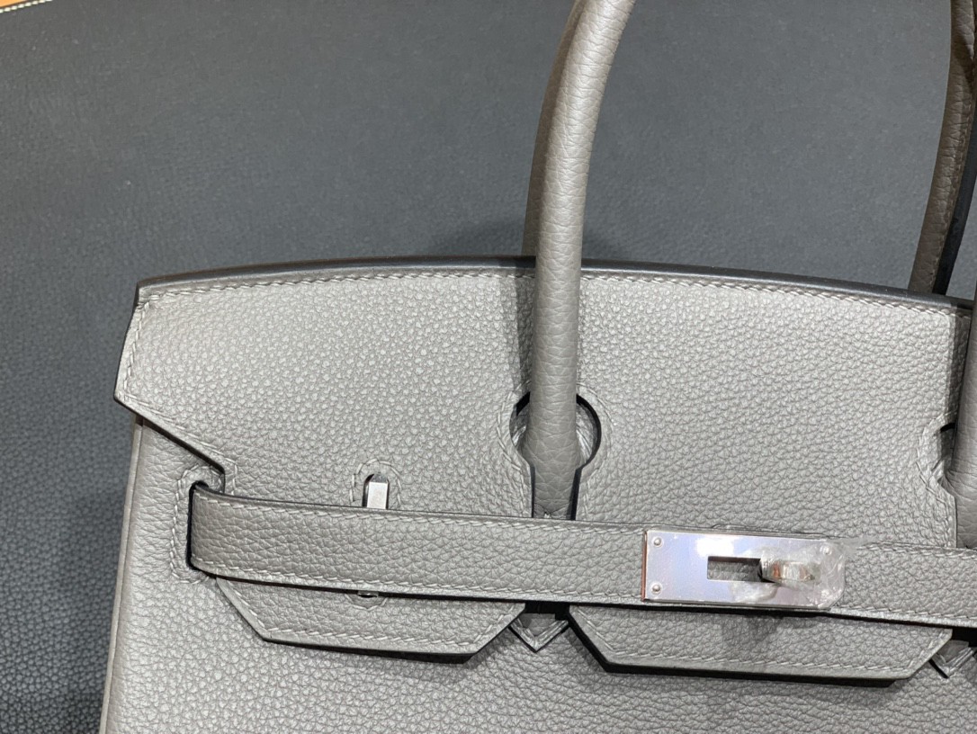 Hermès（爱马仕）Birkin 铂金包 togo皮 锡器灰 银扣 30cm