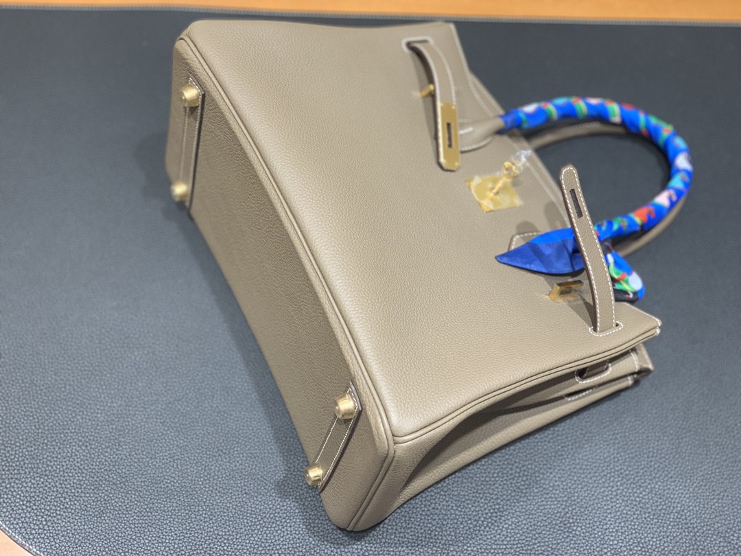 Hermès（爱马仕）Birkin 铂金包 togo皮 大象灰 金扣 30cm
