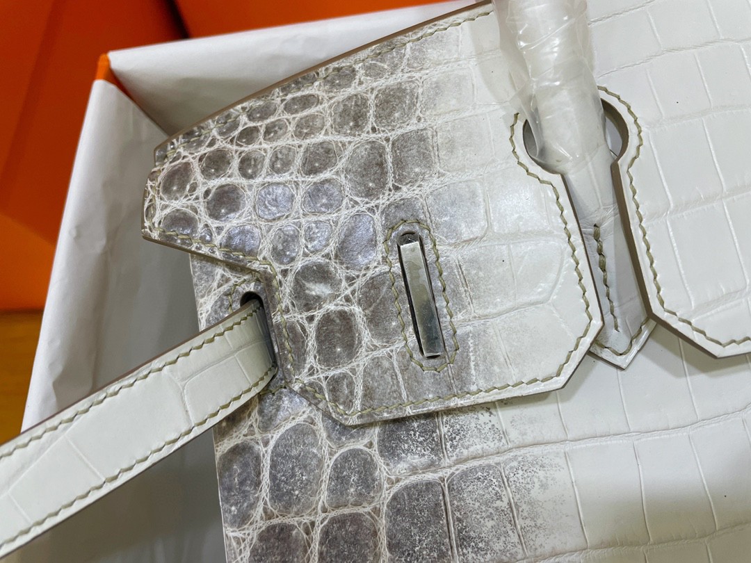 Hermès（爱马仕）Birkin 铂金包 尼罗鳄 喜马拉雅 银扣 30cm