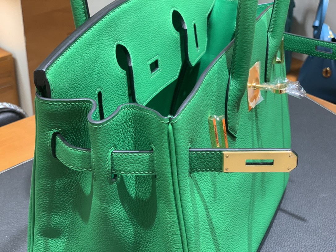 Hermès（爱马仕）Birkin 铂金包 togo皮 1K 竹子绿 金扣 30cm
