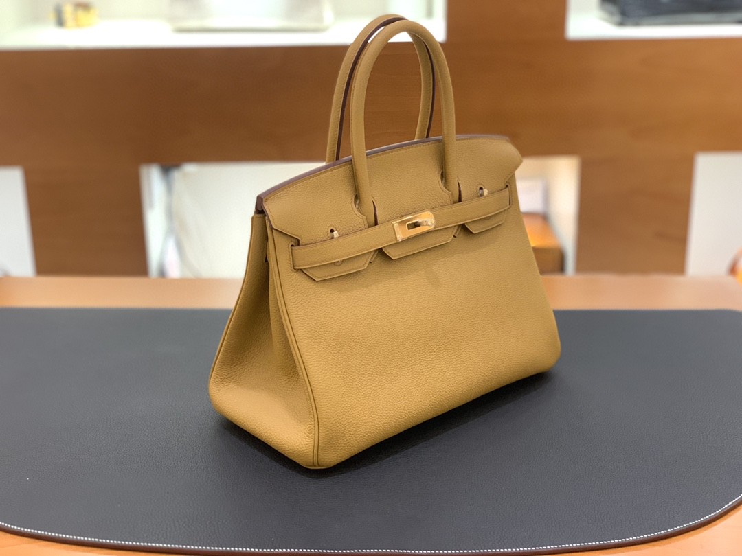 Hermès（爱马仕）Birkin 铂金包 togo皮 2S 芝麻色 金扣 30cm