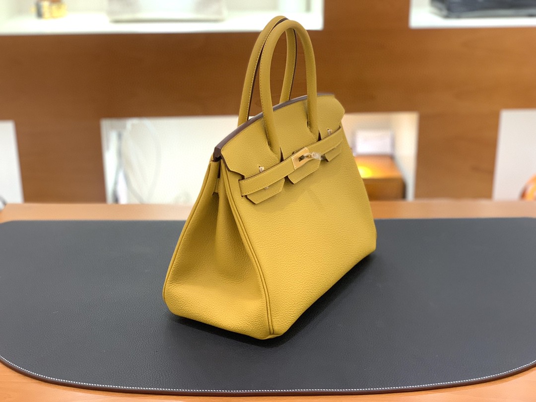Hermès（爱马仕）Birkin 铂金包 togo皮 琥珀黄 金扣 30cm