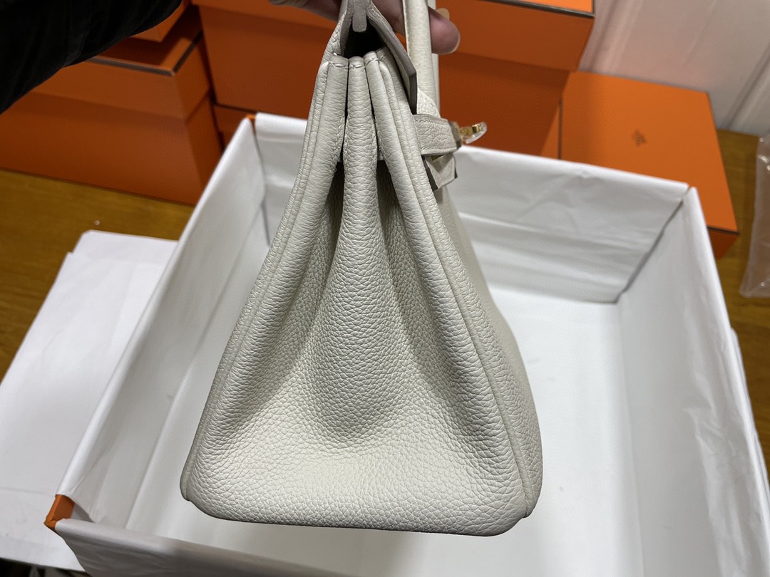 Hermès（爱马仕）Birkin 铂金包 togo 8L 冰川白 金扣 25cm