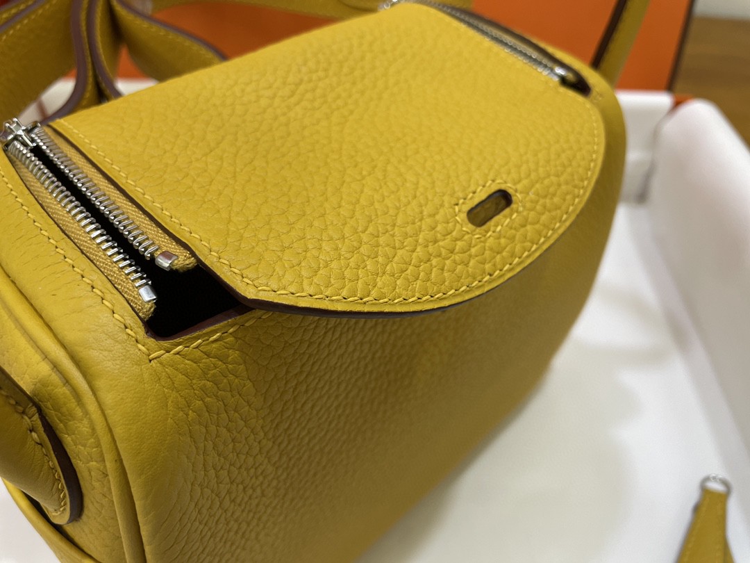 Hermès（爱马仕）Mini lindy 迷你琳迪 TC 9D 琥珀黄 银扣 20cm