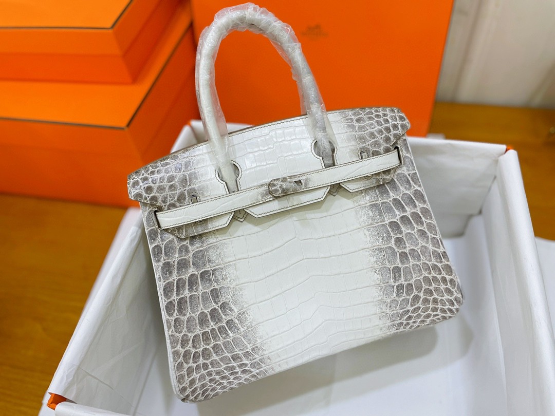 Hermès（爱马仕）Birkin 铂金包 尼罗鳄 喜马拉雅 银扣 30cm
