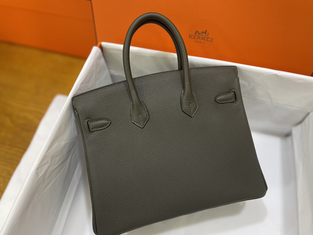Hermès（爱马仕）Birkin 铂金包 togo CC63 灰绿色 金扣 25cm