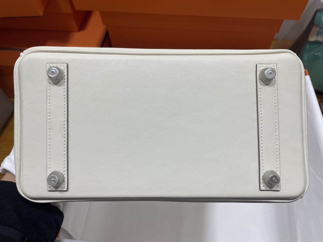 Hermès（爱马仕）Birkin 铂金包 Swift 奶昔白 银扣 25cm