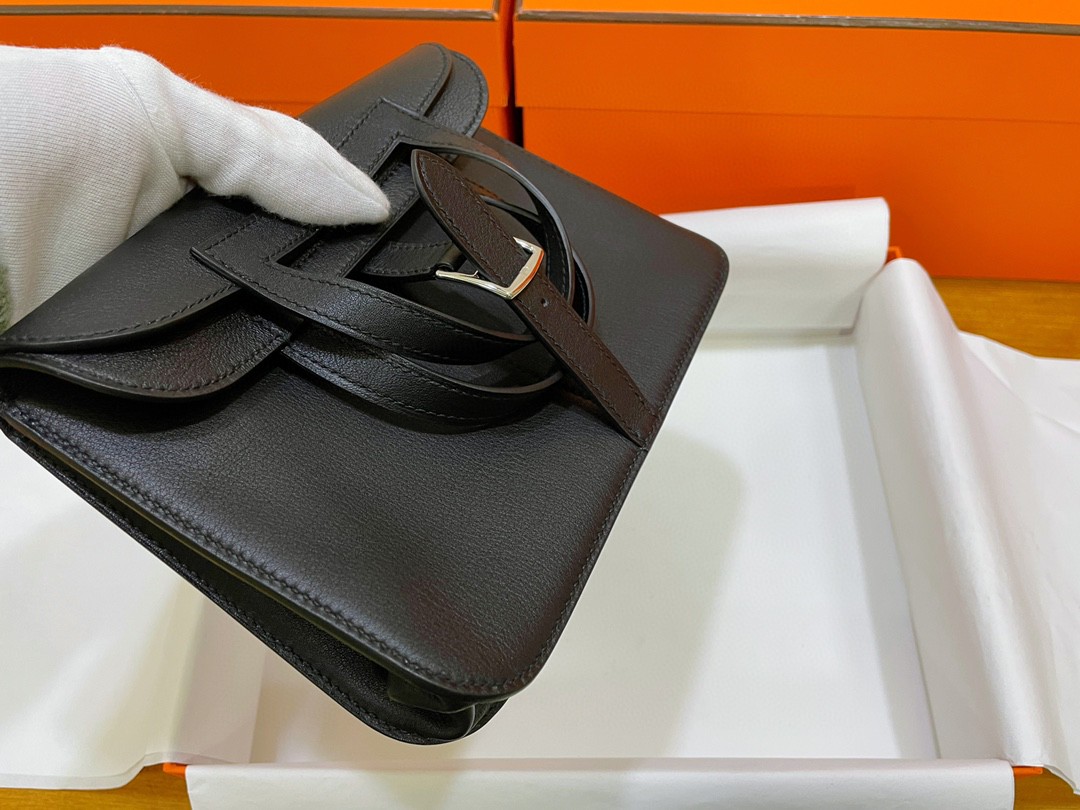 Hermès（爱马仕）mini halzan TC 黑色 银扣 22cm