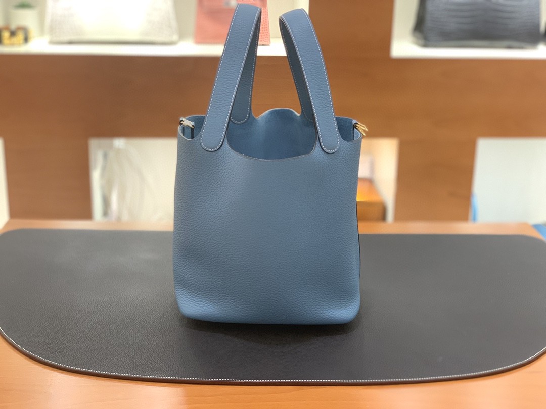 Hermès（爱马仕）Picotin 菜篮子 TC 牛仔蓝 金扣 22cm