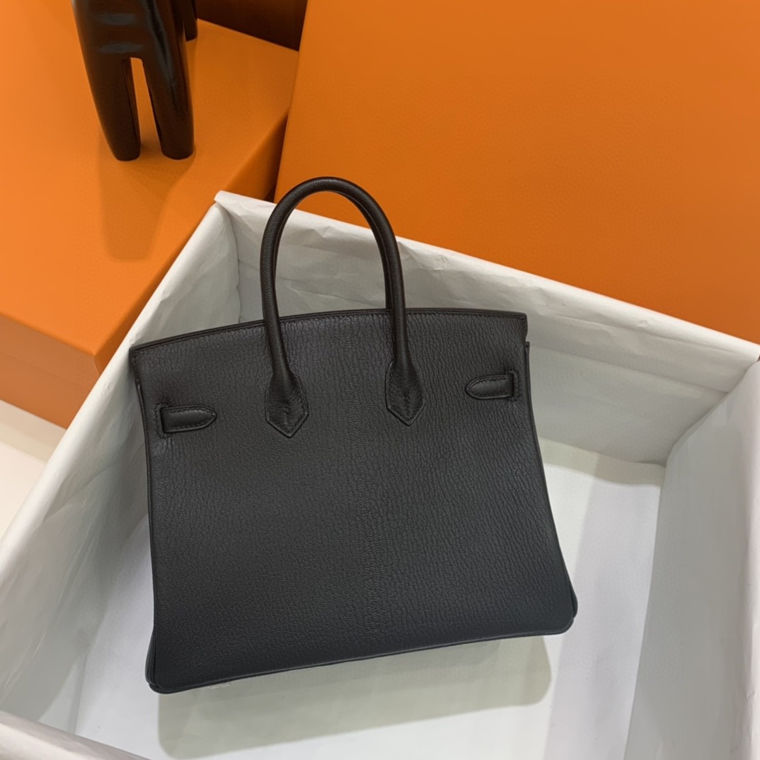 Hermès（爱马仕）Birkin 铂金包 山羊皮 黑色 金扣 25cm