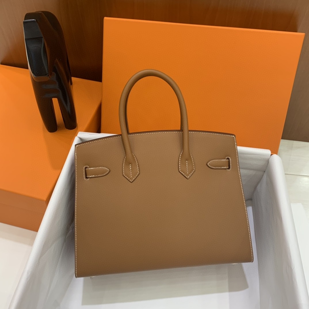 Hermès（爱马仕）Birkin 铂金包 Epsom 金棕色 银扣 30cm 外缝