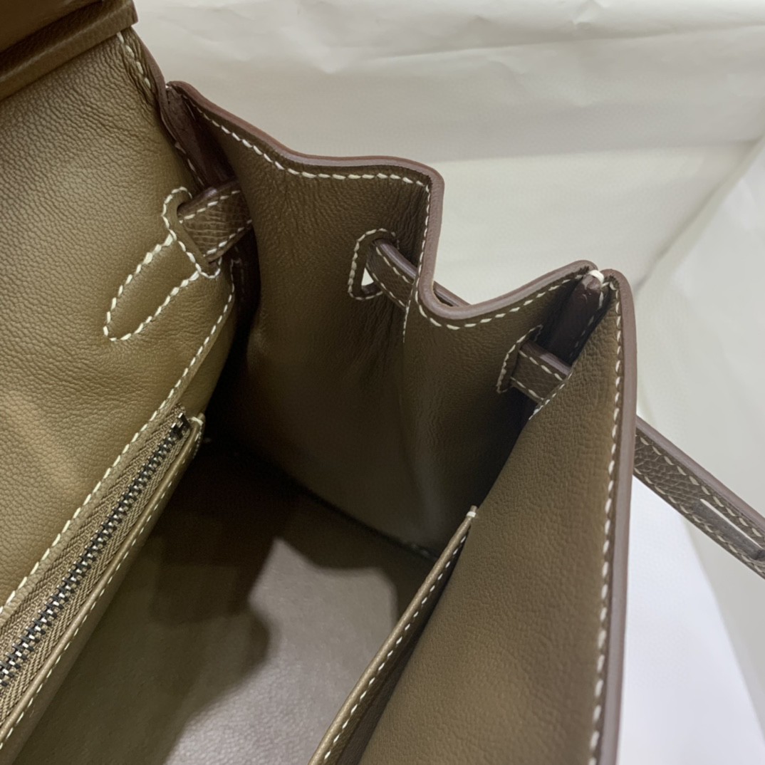 Hermès（爱马仕）Birkin 铂金包 Epsom 大象灰 银扣 25cm 内缝