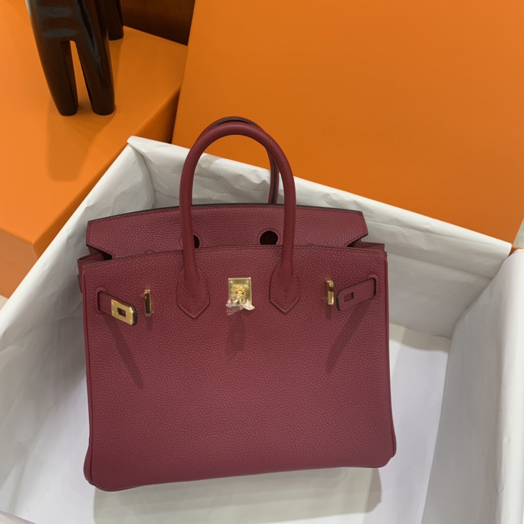 Hermès（爱马仕）Birkin 铂金包 Togo K1 石榴红 金扣 25cm