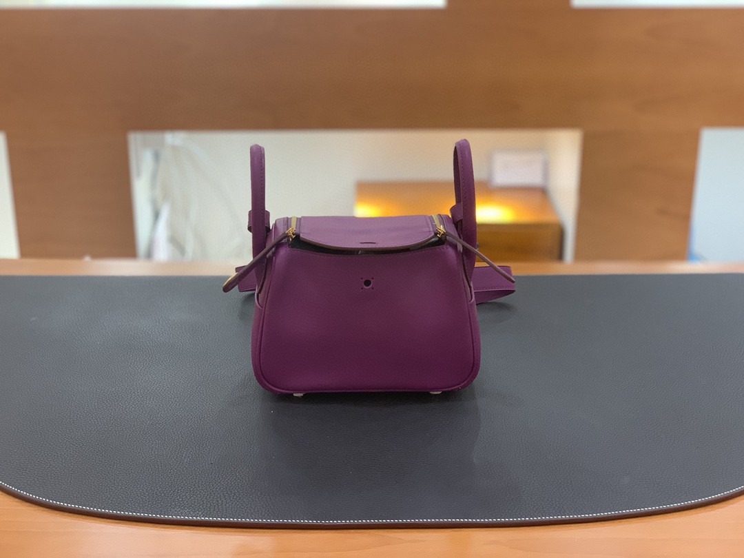 Hermès（爱马仕）mini lindy 迷你琳迪包 Swift P9 海葵紫 金扣
