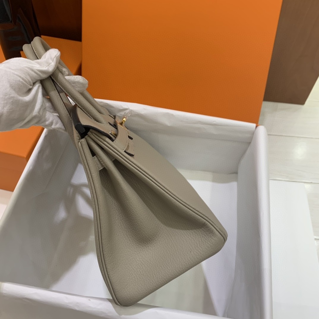 Hermès（爱马仕）Birkin 铂金包 山羊皮 M8 沥青灰 金扣 30cm