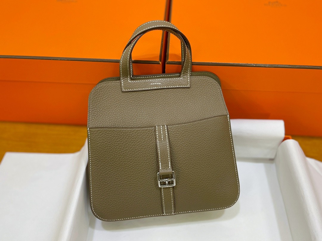 Hermès（爱马仕）mini halzan TC 大象灰 银扣 22cm