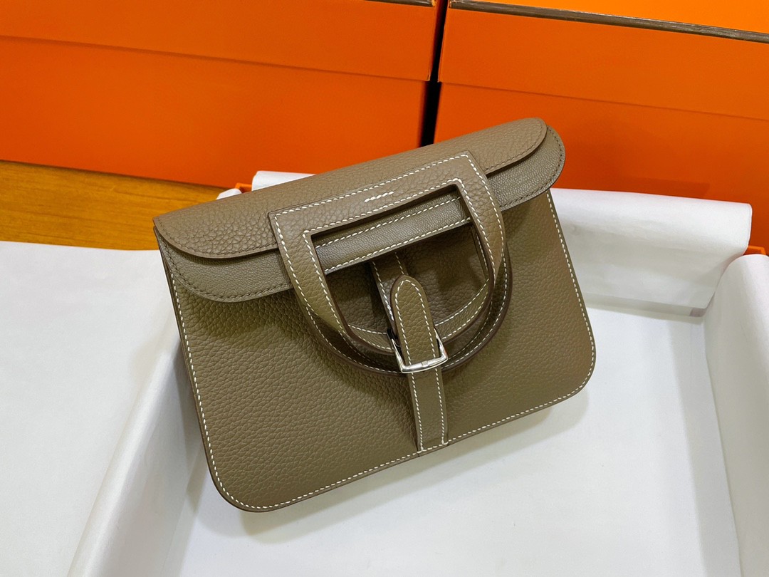 Hermès（爱马仕）mini halzan TC 大象灰 银扣 22cm