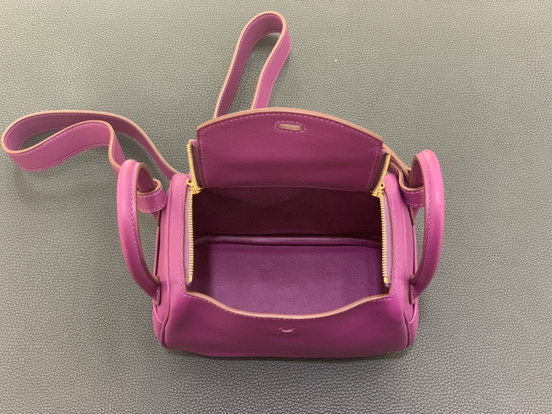 Hermès（爱马仕）mini lindy 迷你琳迪包 Swift P9 海葵紫 金扣