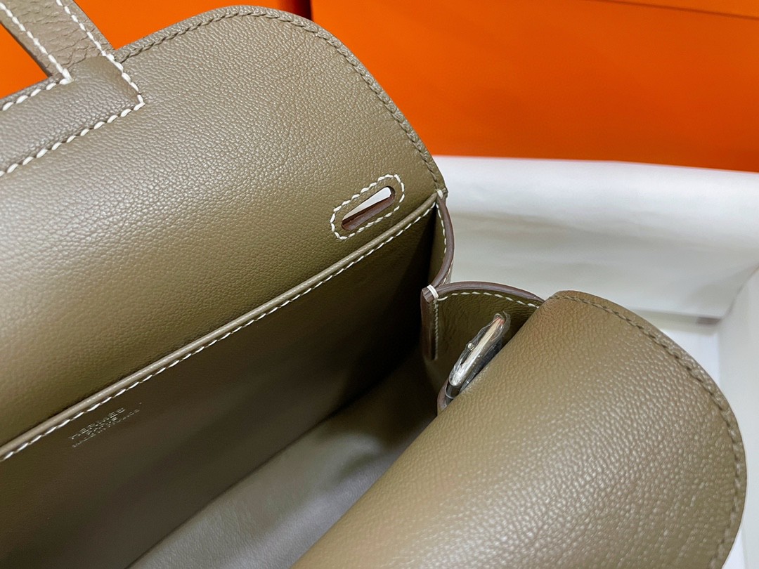 Hermès（爱马仕）mini halzan TC 大象灰 银扣 22cm
